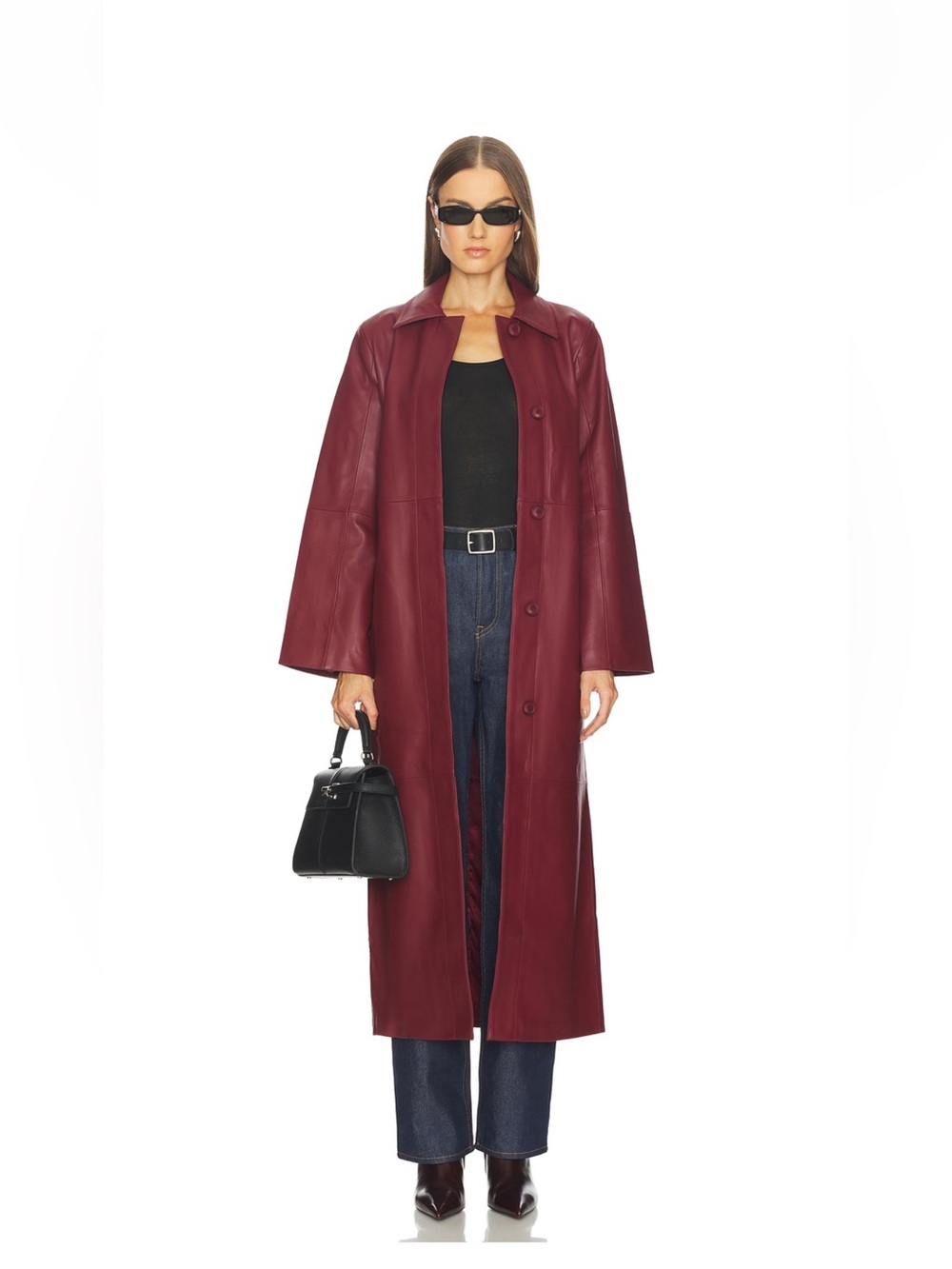 SRG, Sophia Richie Grange reggie, leather trench in Scarlet size xxs